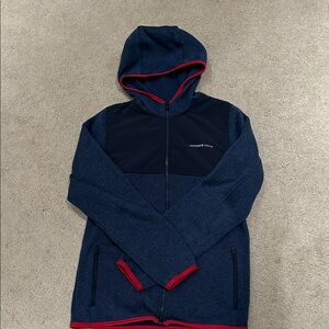 Vineyard Vines Blue and Red Zip-Up Hoodie